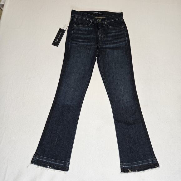 Veronica Beard Women 24 Carly 11" Kick Flare Jean Dark Wash Blue Modern Designer - Picture 5 of 16